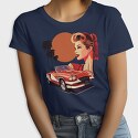 Classic Car Convertible Girl Trees, Tricou Femei