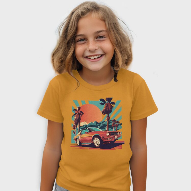 Classic Car Convertible With Scenic, Tricou Copii