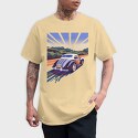 Classic Car Road Trees Sunset, Tricou Barbati (Unisex)