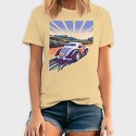 Classic Car Road Trees Sunset, Tricou Barbati (Unisex)