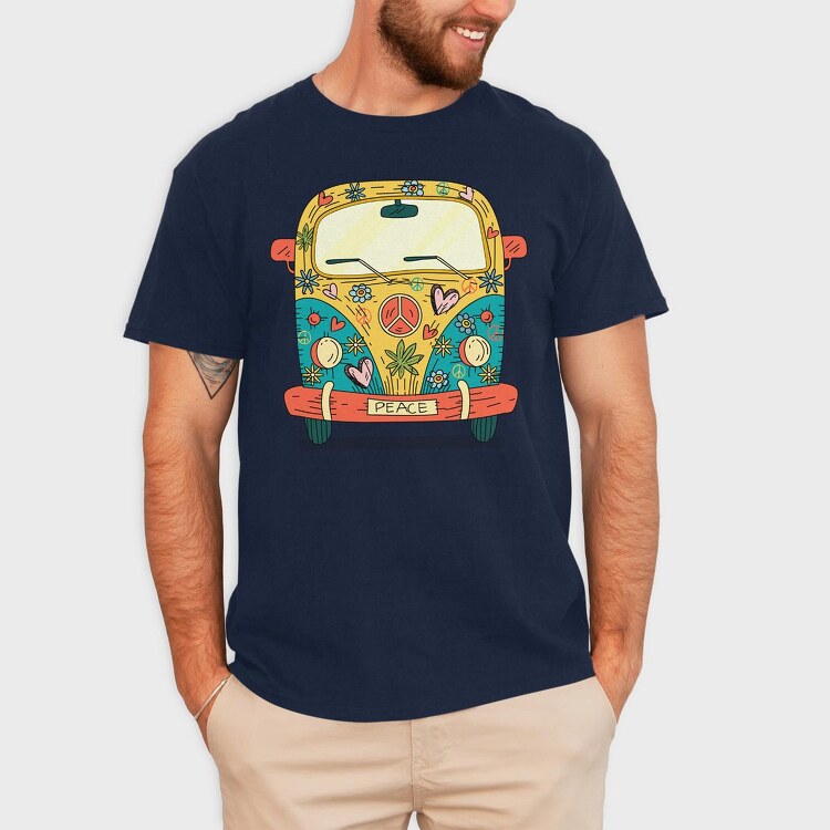 Hippie Van, Tricou Barbati (Unisex)