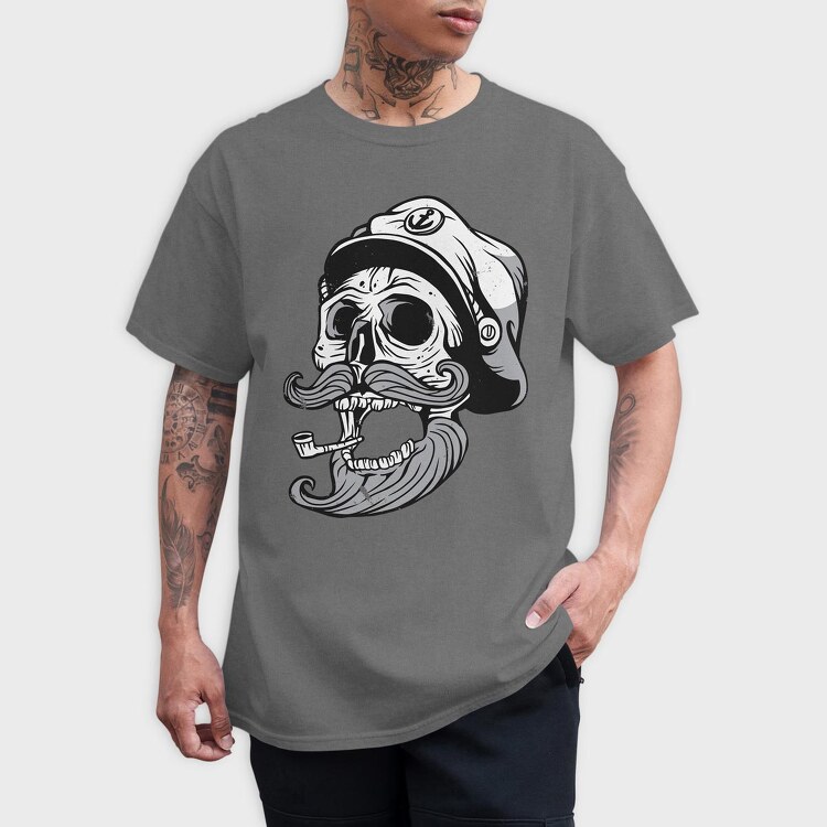 Marine Skull, Tricou Barbati (Unisex)