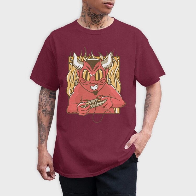 Devil Gamer, Tricou Barbati (Unisex)