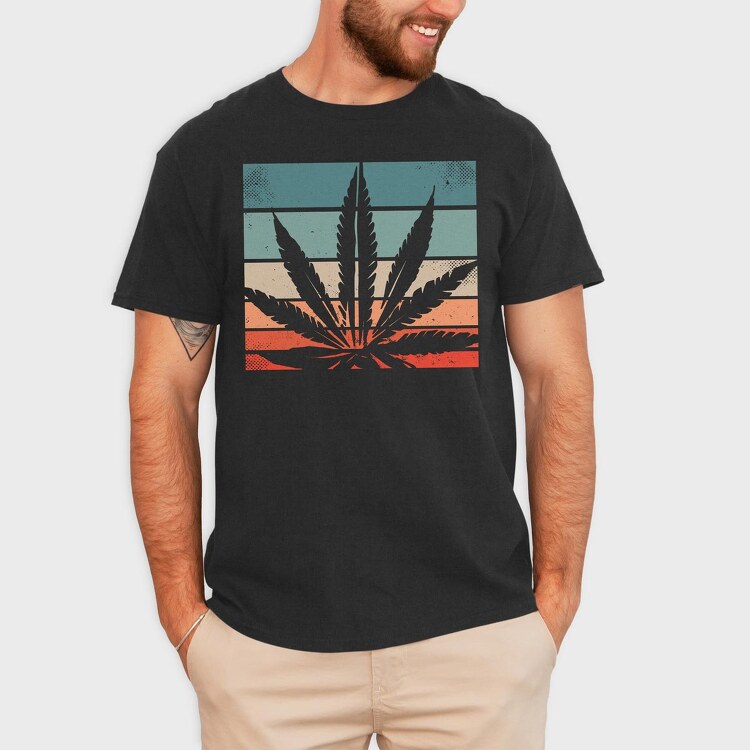 Cannabis Retro Design, Tricou Barbati (Unisex)