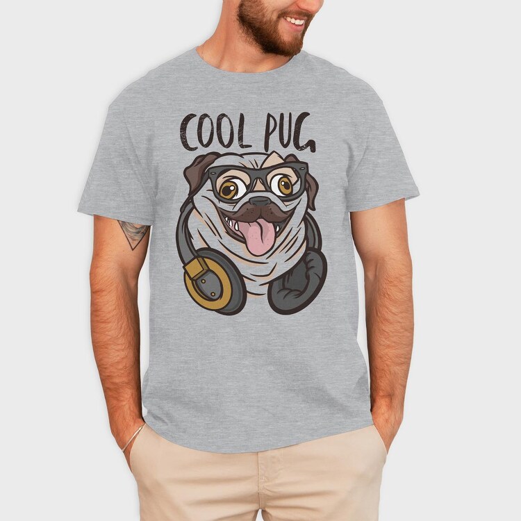 Pug Cool, Tricou Barbati (Unisex)
