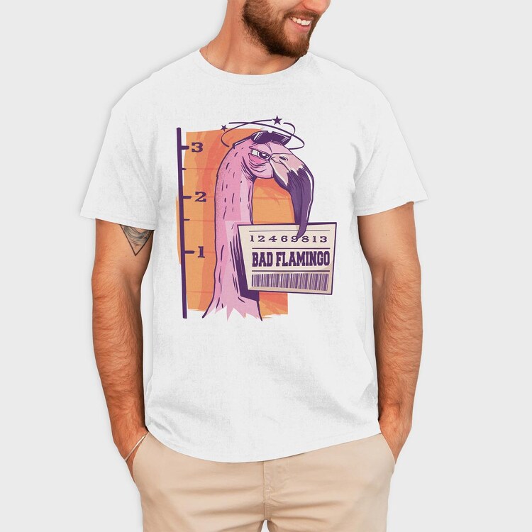 Bad Flamingo, Tricou Barbati (Unisex)