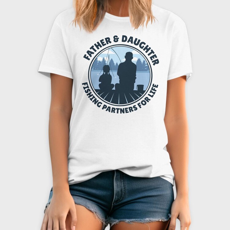 Father And Daughter Fishing, Tricou Barbati (Unisex)