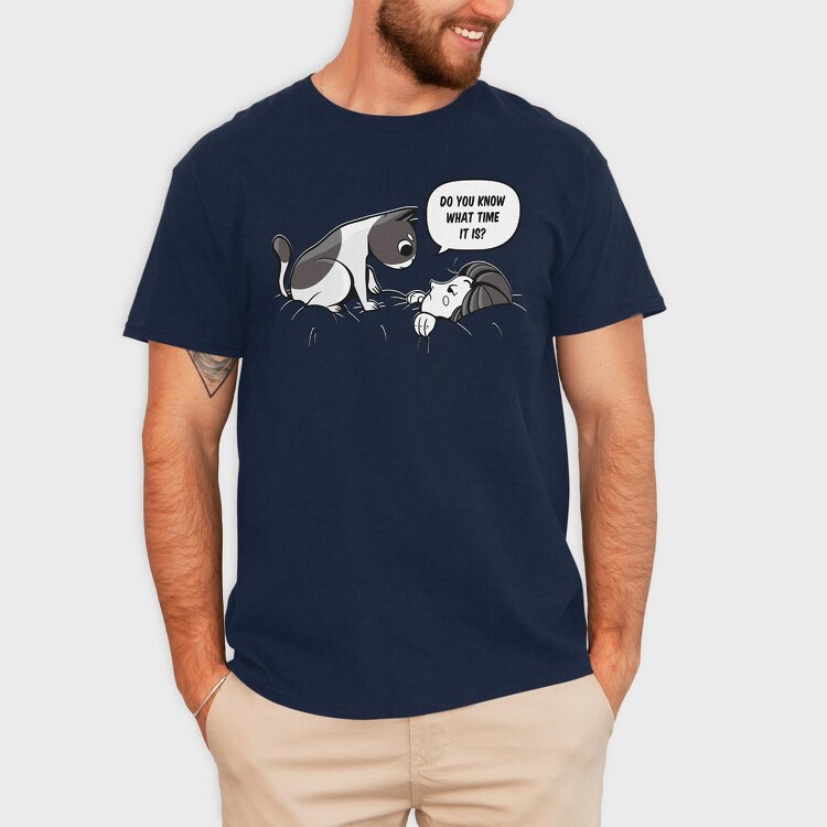 Cat Waking Up Girl, Tricou Barbati (Unisex)