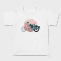 Vintage Geometric Motorbike, Tricou Copii