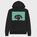 Peeking Dog, Hanorac Oversize Barbati (Unisex)