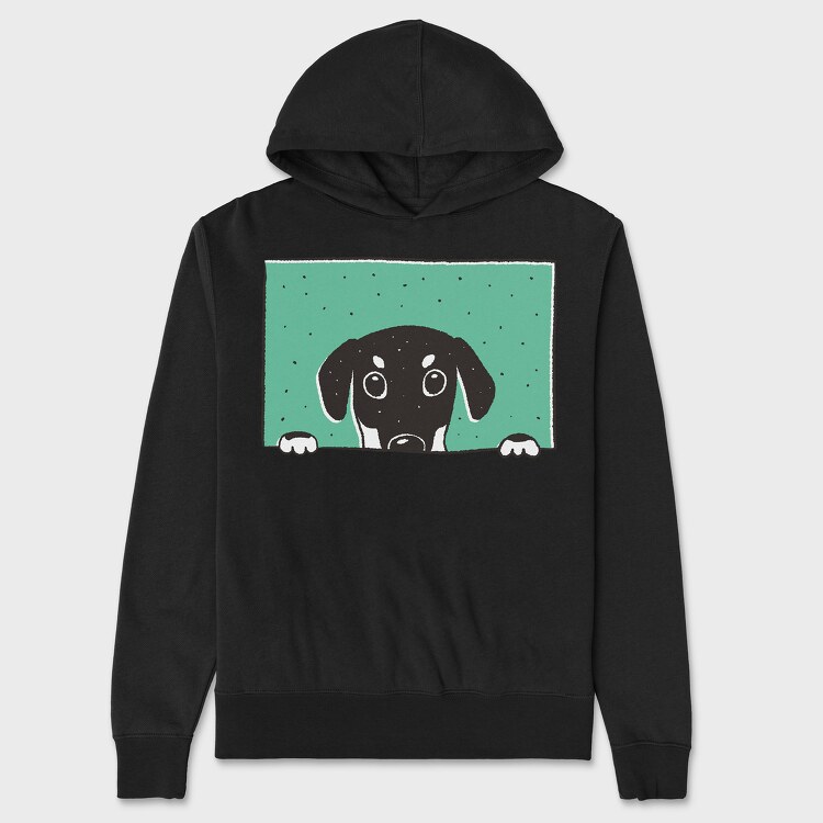 Peeking Dog, Hanorac Oversize Barbati (Unisex)