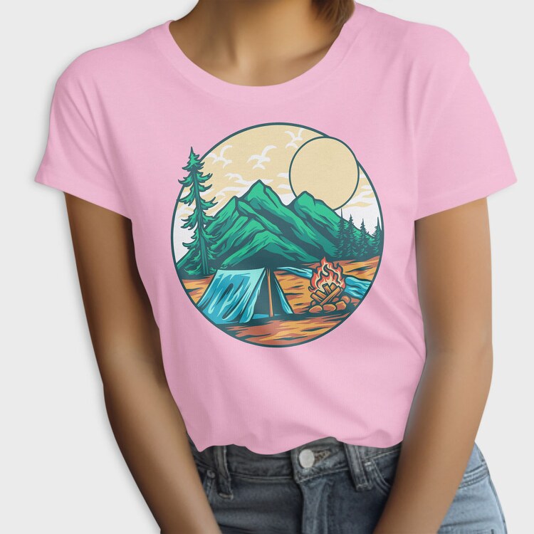 Camping Illustration 9, Tricou Femei