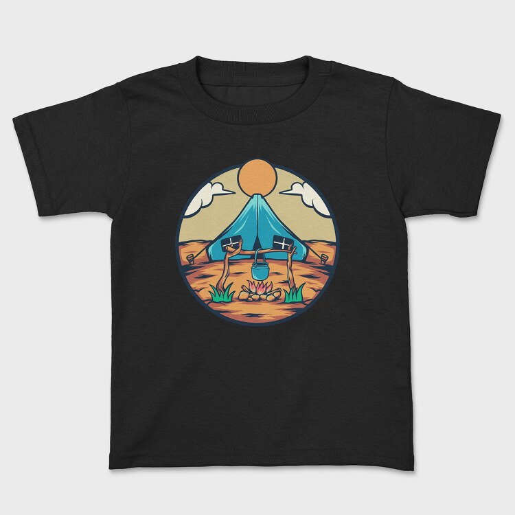 Camping Illustration, Tricou Copii