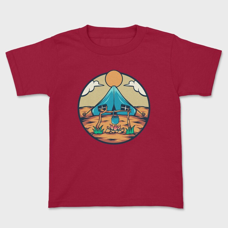 Camping Illustration, Tricou Copii
