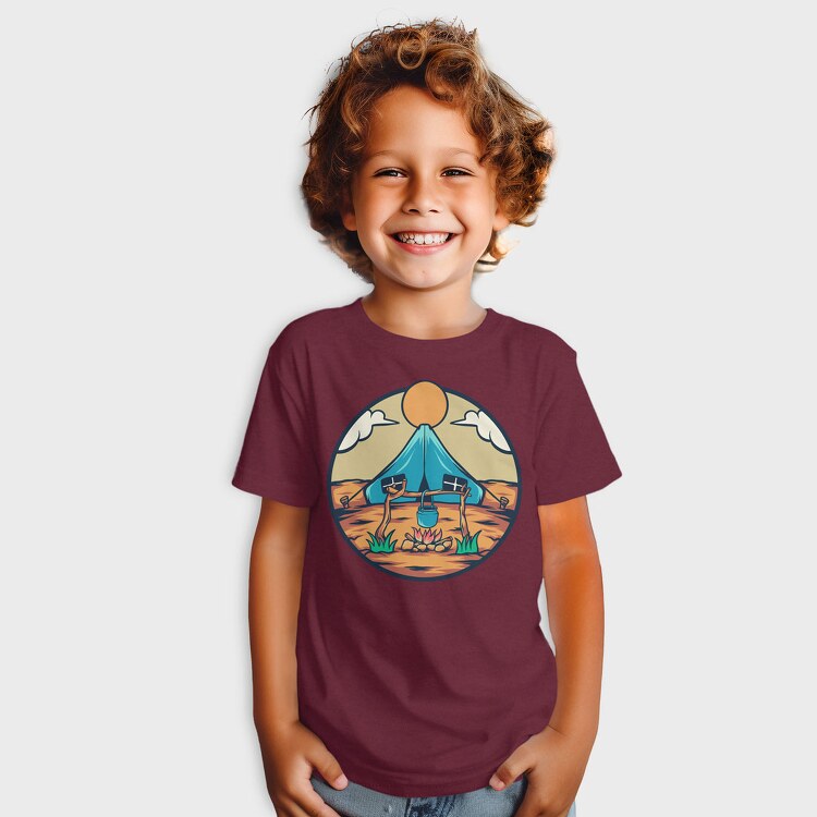 Camping Illustration, Tricou Copii