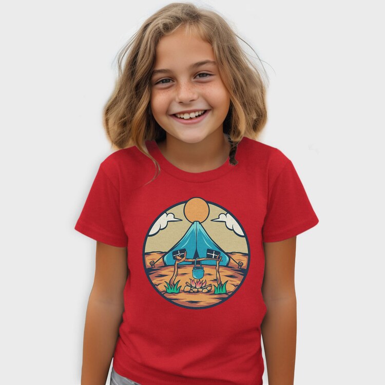 Camping Illustration, Tricou Copii