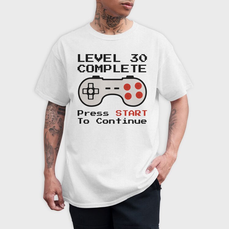 Retro Gamepad Lvl 30 Complete, Tricou Barbati (Unisex)