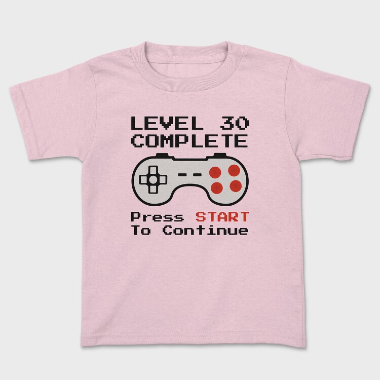 Retro Gamepad Lvl 30 Complete, Tricou Copii
