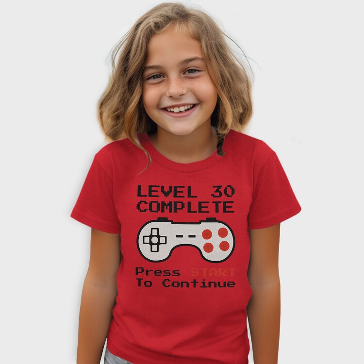 Retro Gamepad Lvl 30 Complete, Tricou Copii
