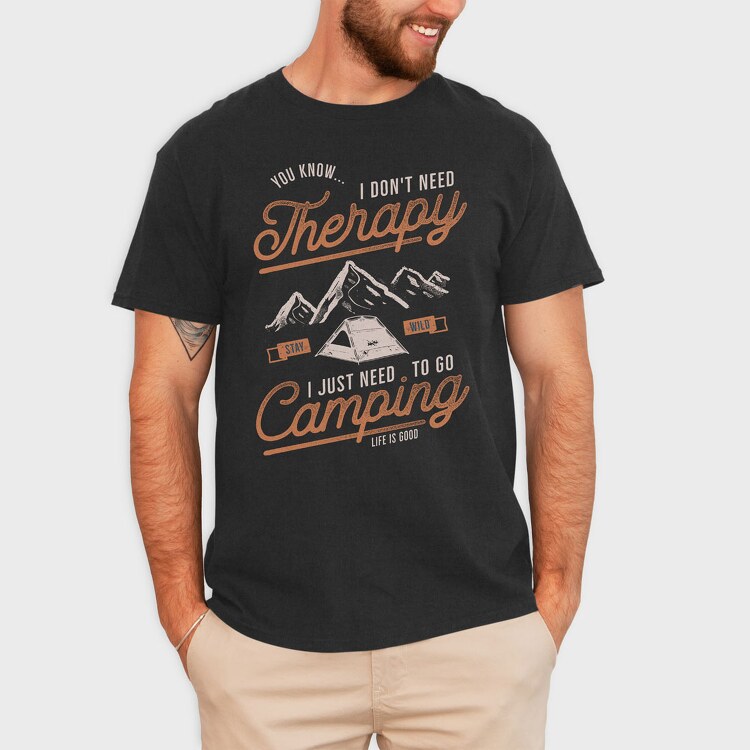 Camping Therapy, Tricou Barbati (Unisex)
