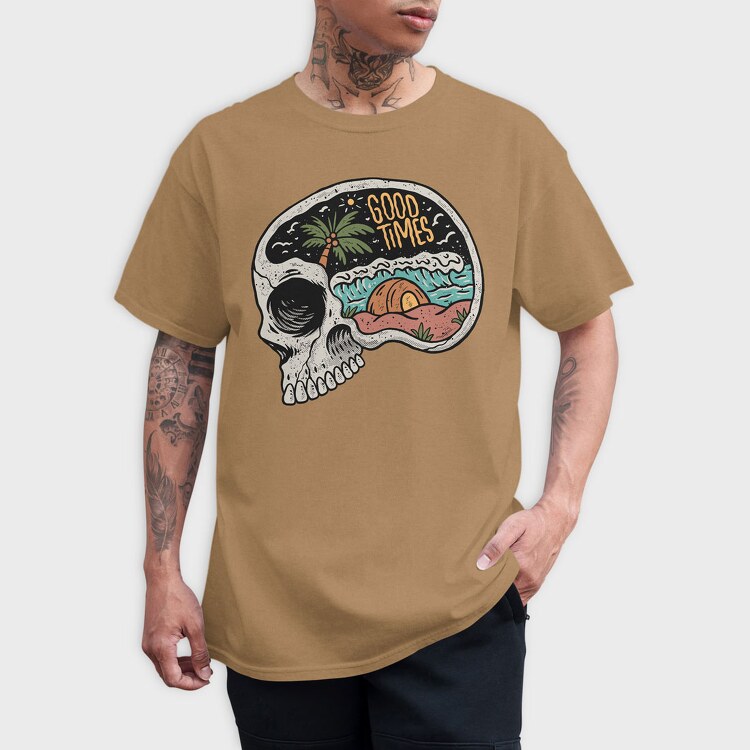 Skull Beach 2, Tricou Barbati (Unisex)