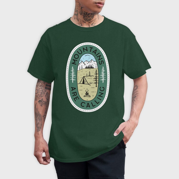 Mountains Are Calling Camp, Tricou Barbati (Unisex)