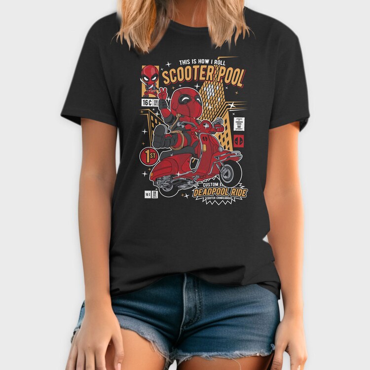 Deadpool Scooter, Tricou Barbati (Unisex)