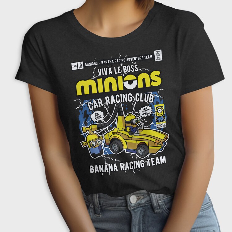 Minions Banana Racing Car, Tricou Femei