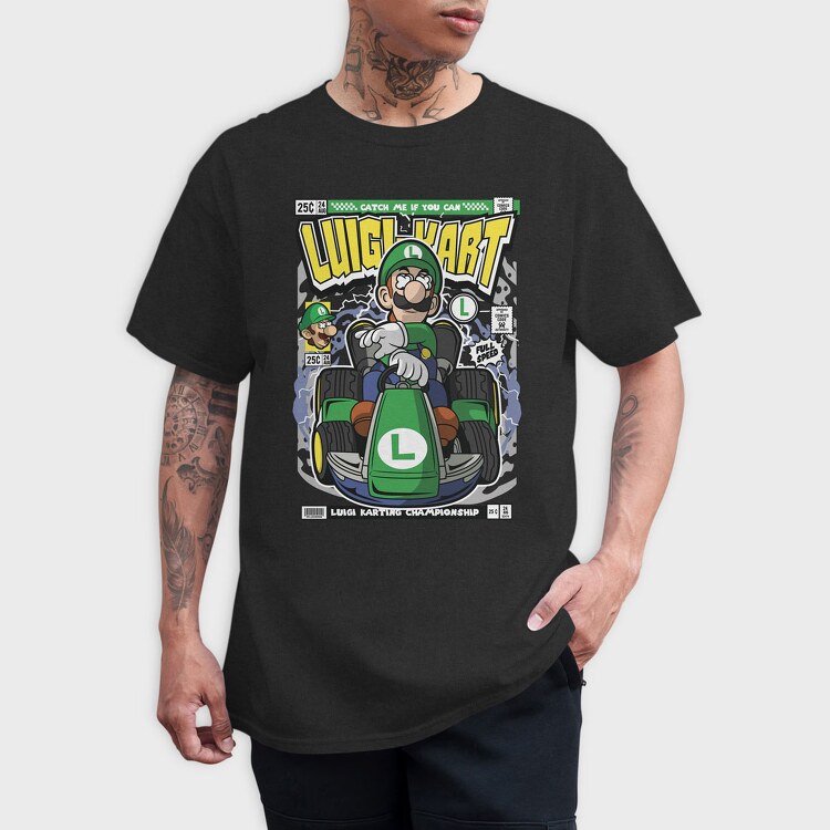 Luigi Karting, Tricou Barbati (Unisex)