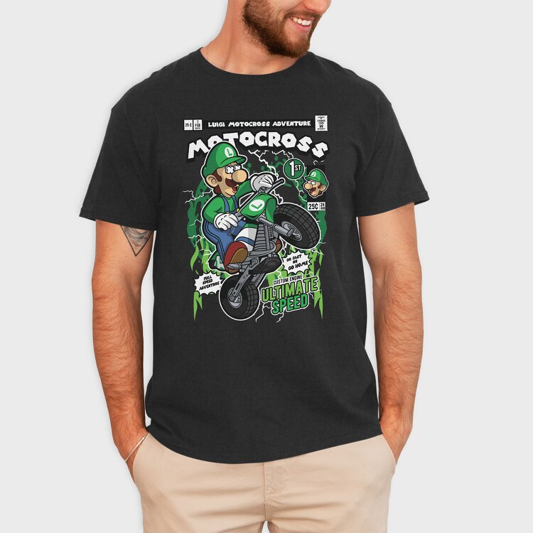 Luigi Motocross, Tricou Barbati (Unisex)
