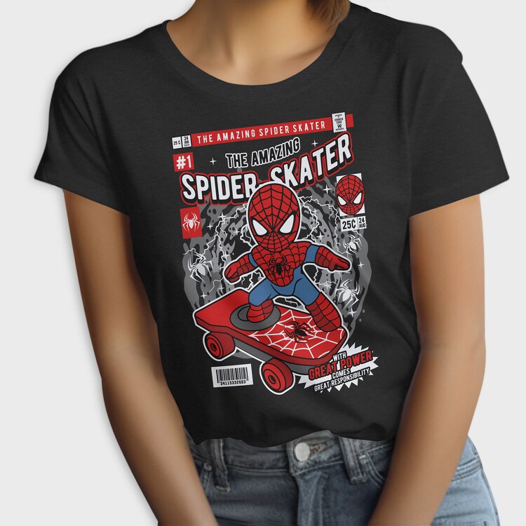 Spiderman Skateboard, Tricou Femei