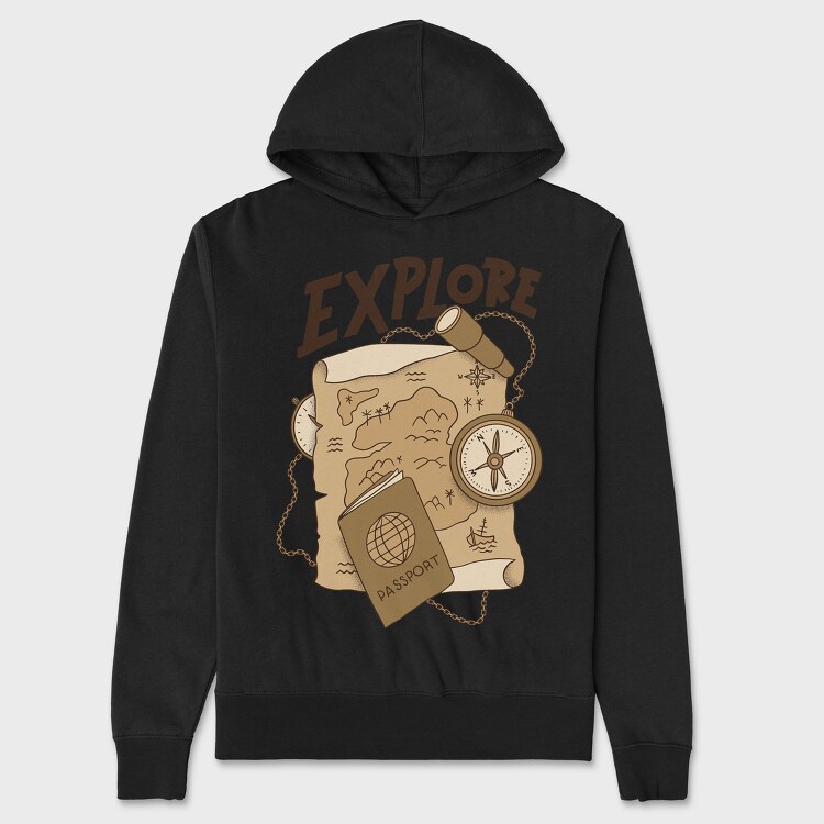 Vintage Explore, Hanorac Oversize Barbati (Unisex)
