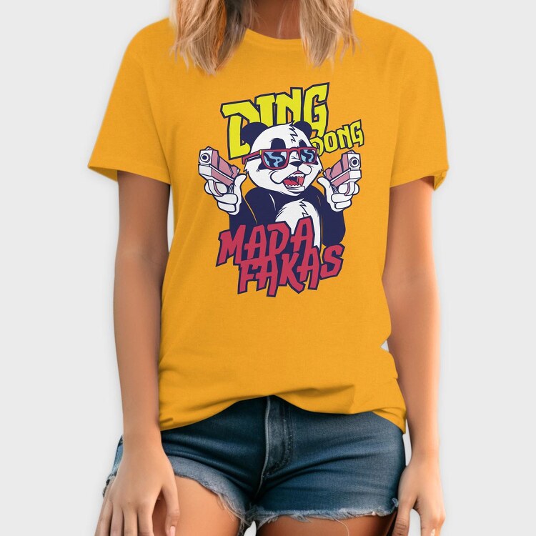 Ding Dong Panda T Shirt, Tricou Barbati (Unisex)