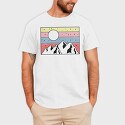 Retro Mountain Sunset, Tricou Barbati (Unisex)