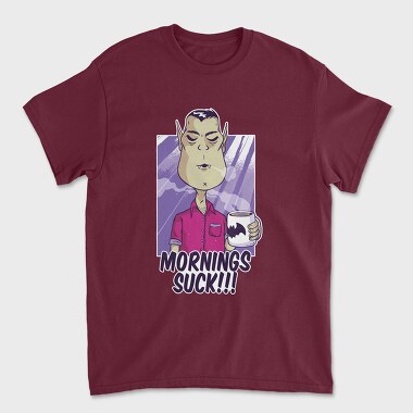 Mornings Suck Vampire, Tricou Barbati (Unisex)
