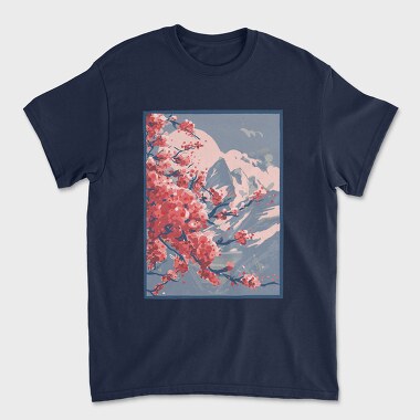 Sakura Mountains Paint, Tricou Barbati (Unisex)