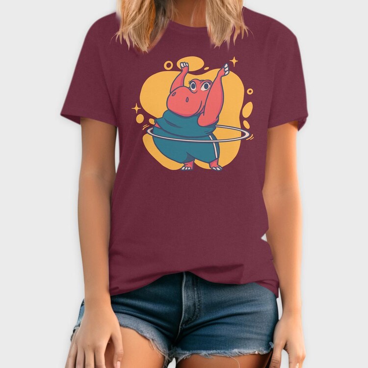 Hippo Hula Hoop, Tricou Barbati (Unisex)