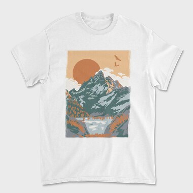 Vintage Mountain, Tricou Barbati (Unisex)