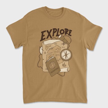 Vintage Explore, Tricou Barbati (Unisex)