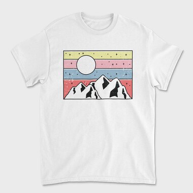 Retro Mountain Sunset, Tricou Barbati (Unisex)
