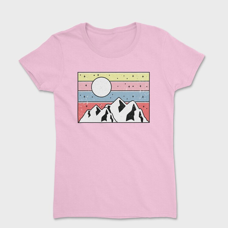 Retro Mountain Sunset, Tricou Femei