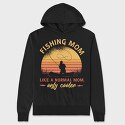 Fishing Mom, Hanorac Oversize Barbati (Unisex)