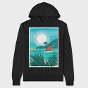 Watercolor Beach, Hanorac Oversize Barbati (Unisex)