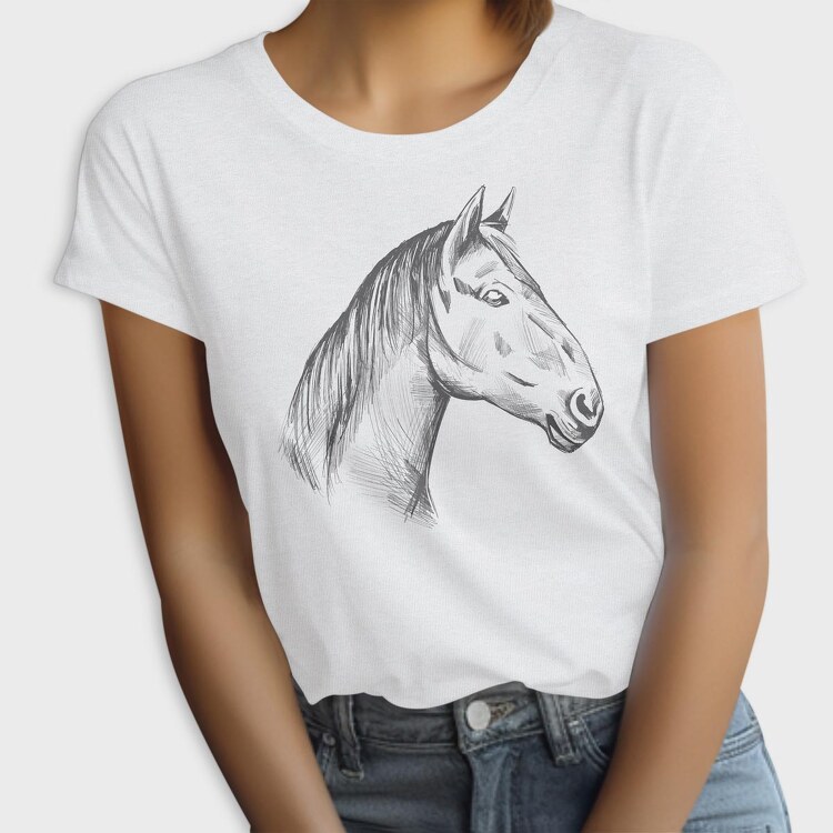 Horse Hand Draw, Tricou Femei