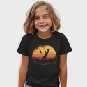 Woman Fishing Sunset, Tricou Copii