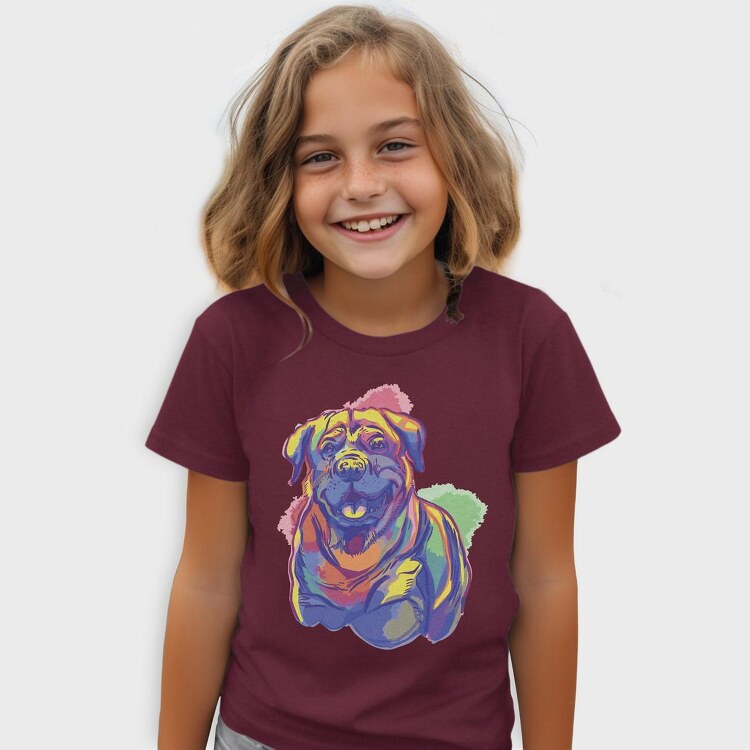 Rottweiler Watercolor, Tricou Copii