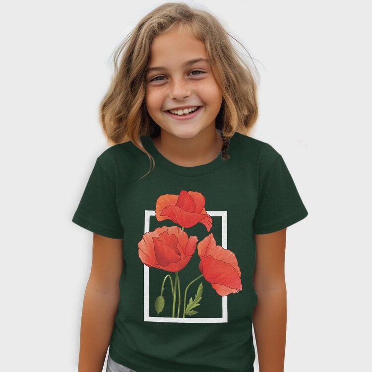 Watercolor Poppies, Tricou Copii