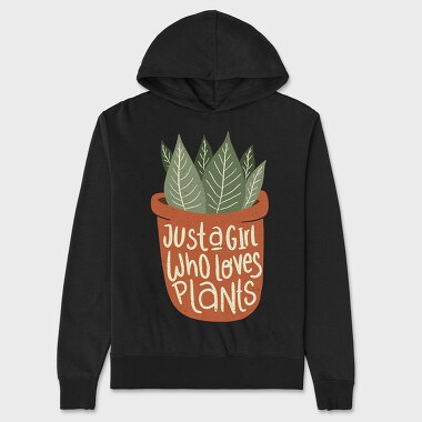 Girl Who Loves Plants, Hanorac Oversize Barbati (Unisex)