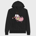 Cartoon Retro Courage the Cowardly Dog 1, Hanorac Oversize Barbati (Unisex)