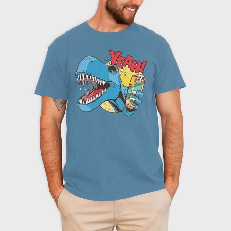 Drunk Dino Yeah, Tricou Barbati (Unisex)